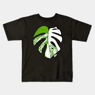 Monstera Deliciosa Albo Variegation Houseplant Plant Lovers Kids T-Shirt